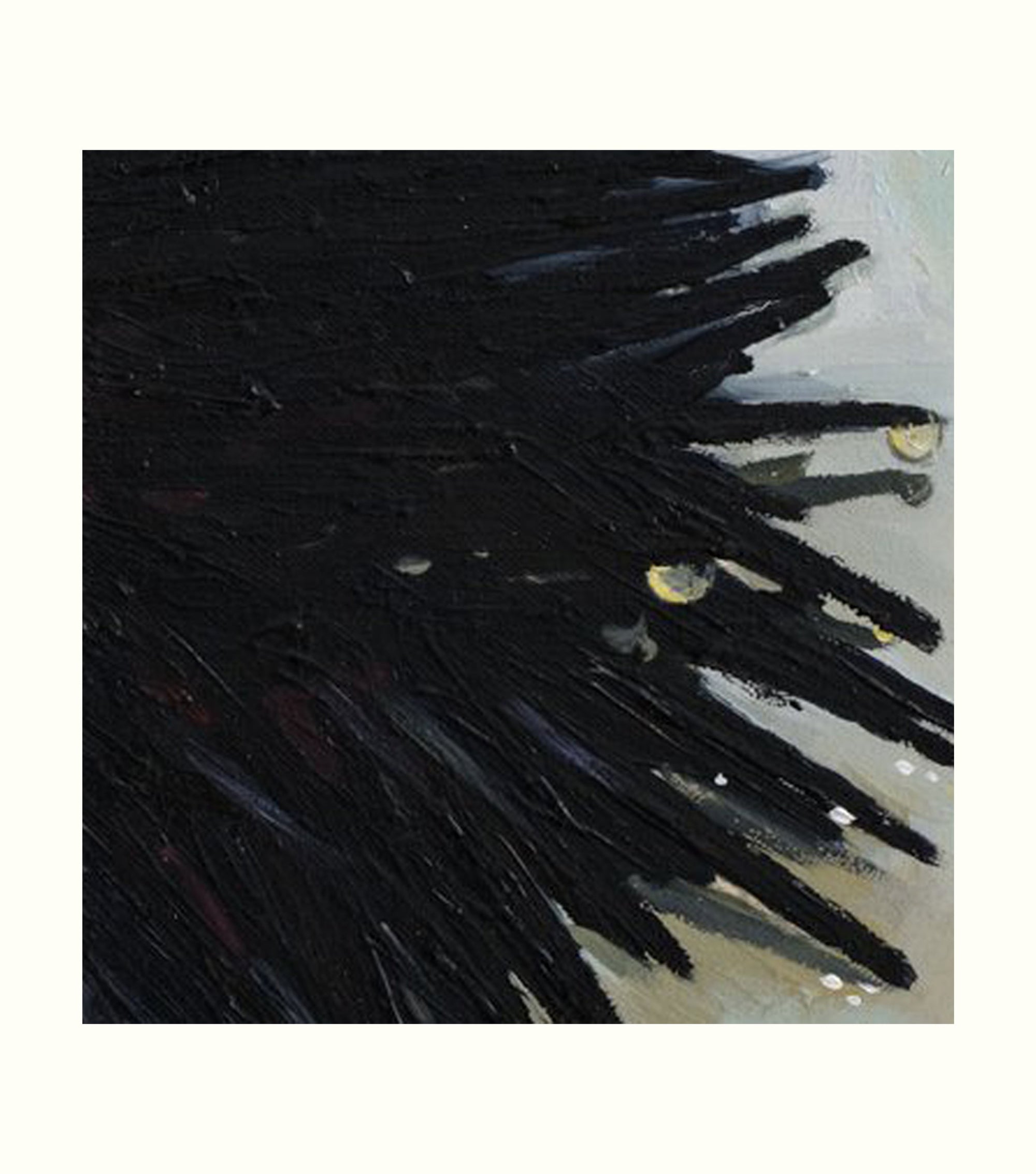 black paint on white background