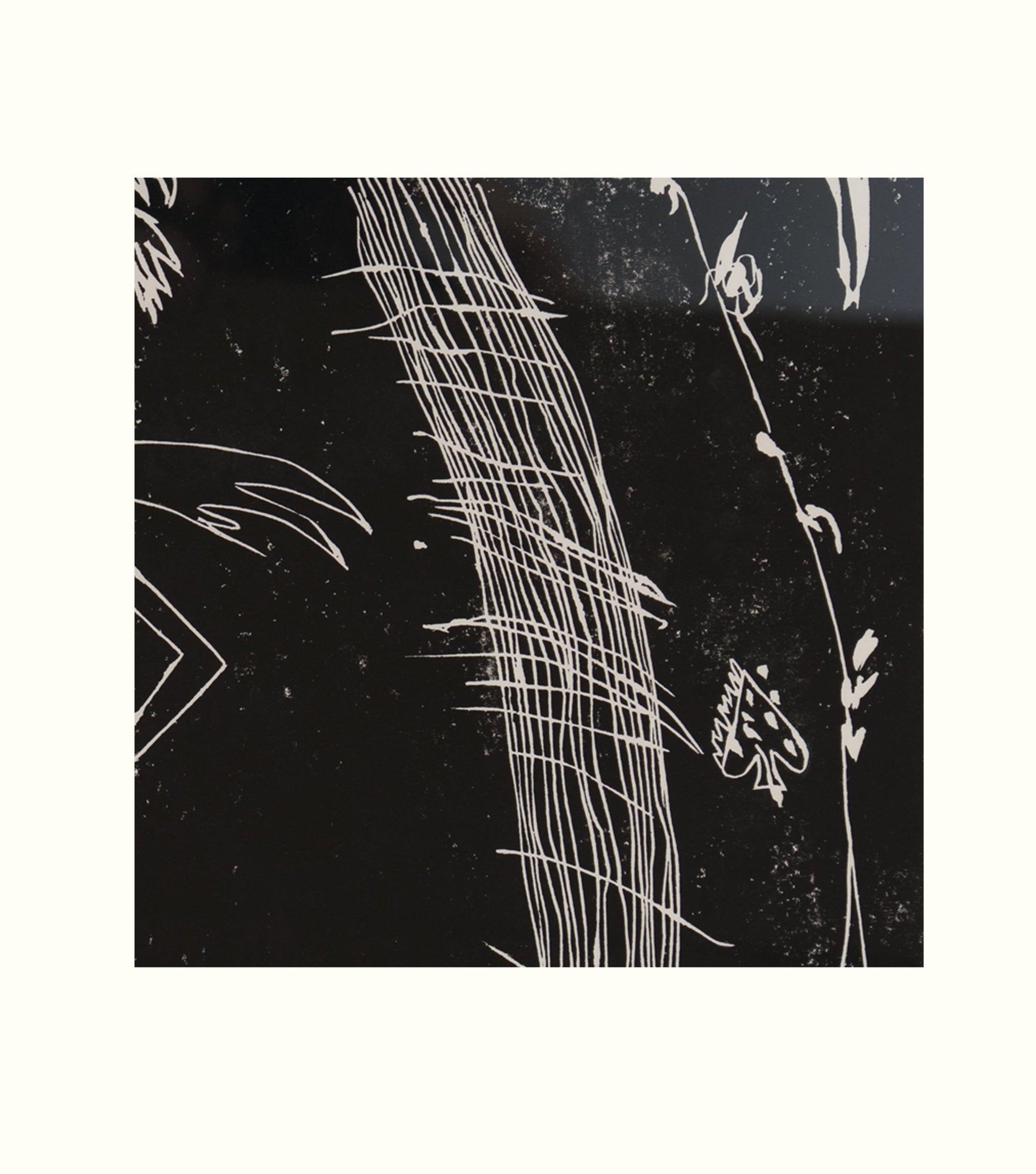 Abstract black and white pattern on a textured background